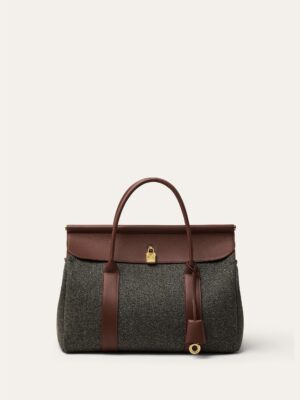 Loro Piana Loom Bag L32(Countryside Sage/Burnt Tan/Sun Gold)