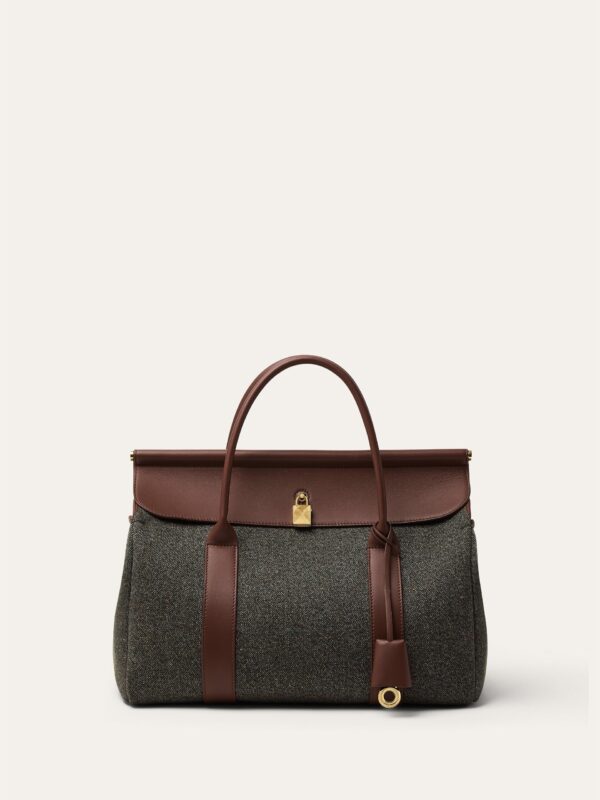 Loro Piana Loom Bag L32(Countryside Sage/Burnt Tan/Sun Gold)