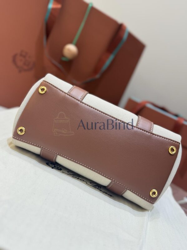 Loro Piana Loom Bag L25 （ Natural/Caramel Sugar）