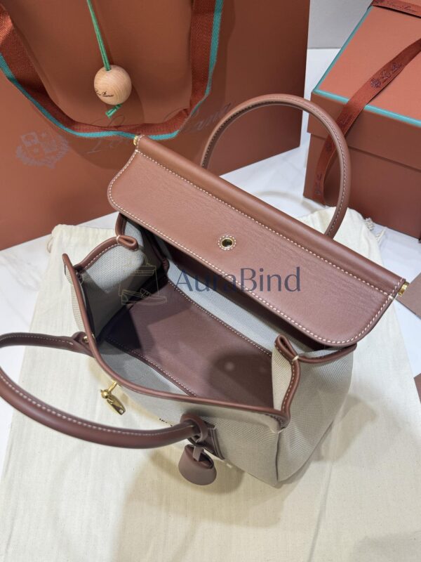 Loro Piana Loom Bag L25 （ Natural/Caramel Sugar）