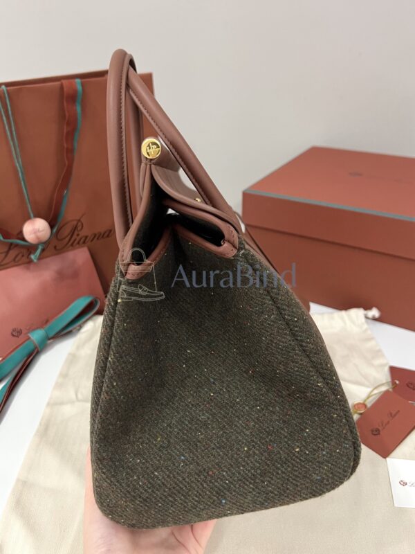 Loro Piana Loom Bag L32(Countryside Sage/Burnt Tan/Sun Gold)