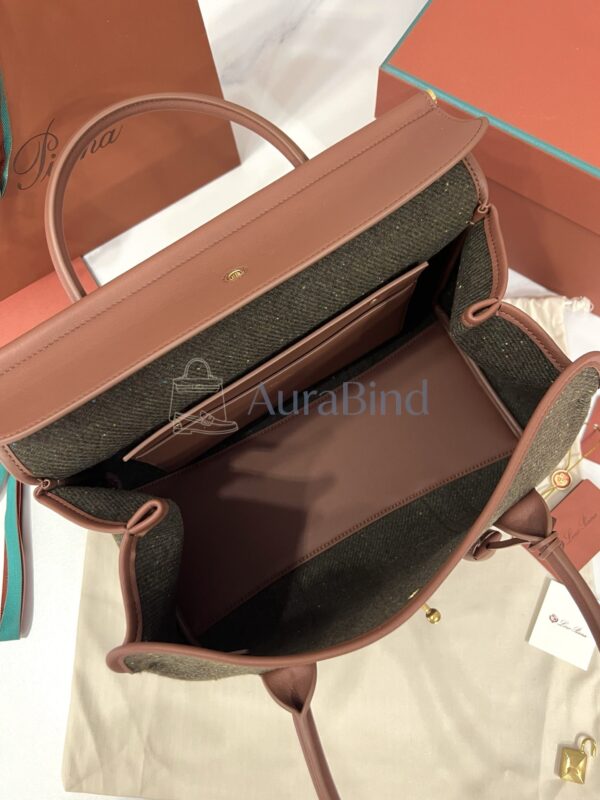 Loro Piana Loom Bag L32(Countryside Sage/Burnt Tan/Sun Gold)