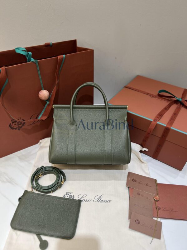 Loro Piana Loom Bag L25 （Ribbon Green）