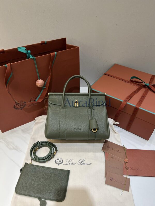 Loro Piana Loom Bag L25 （Ribbon Green）